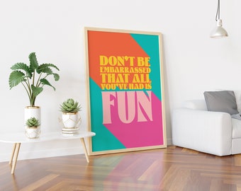 Self Esteem Lyric Quote Print - Colorful Typography Wall Art