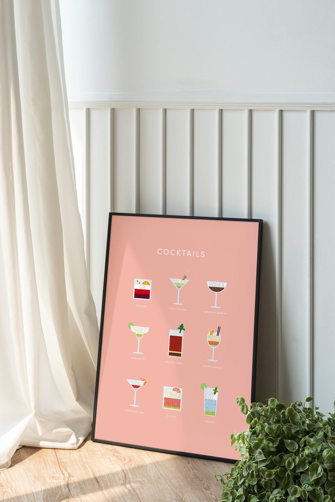 printable kitchen prints wall art, set of 6, hand... Cocktail Recipe Print, Home Bar Wall Art (UNFRAMED Poster) - Etsy