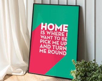 Talking Heads Lyric Print: Retro Indie Music Poster