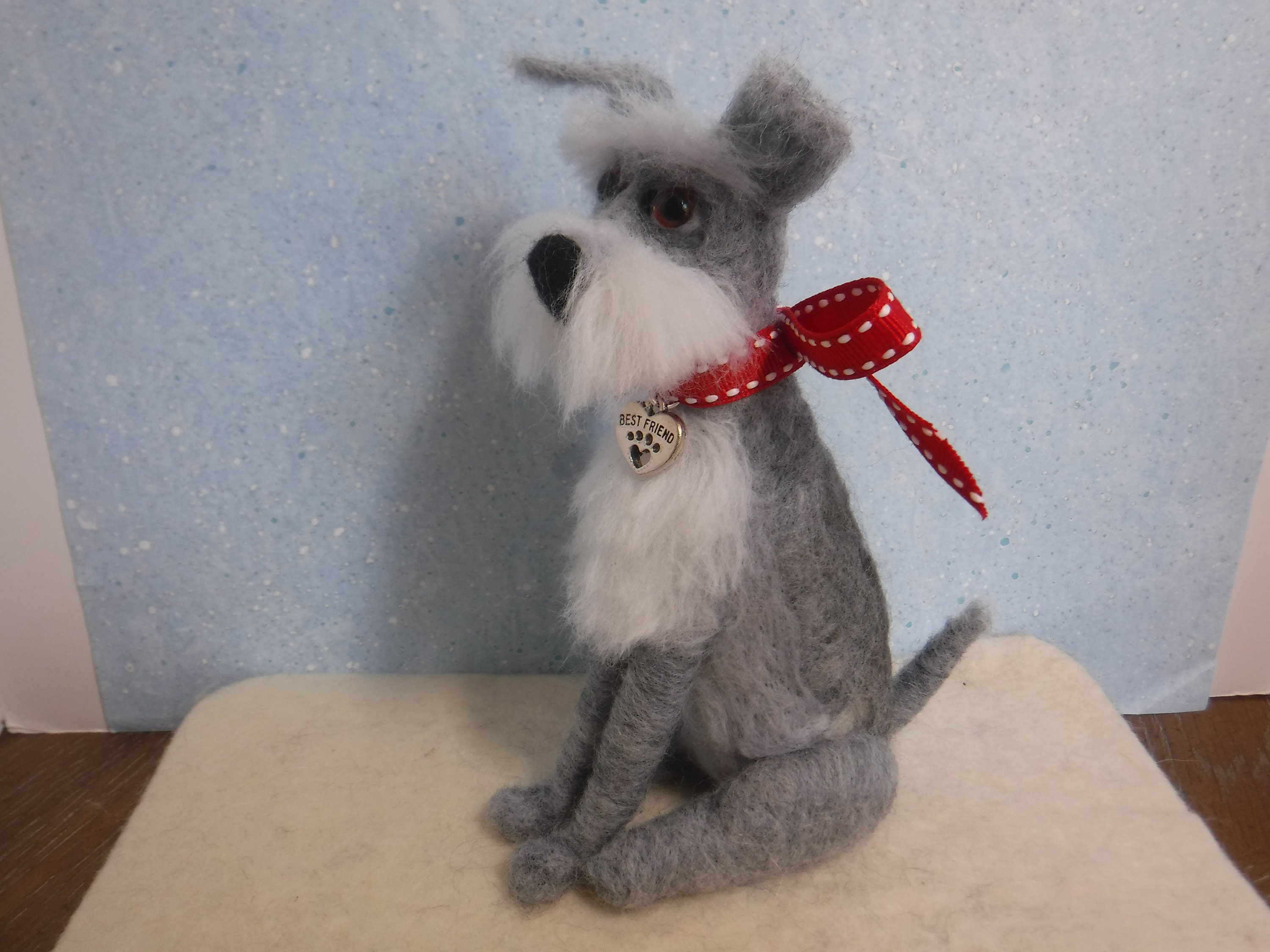 Schnauzer, Needle Felted Schnauzer, Needle Felted Dog, Collectible