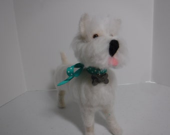 Needle Felted West Highland White Dog, Needle felted Westie