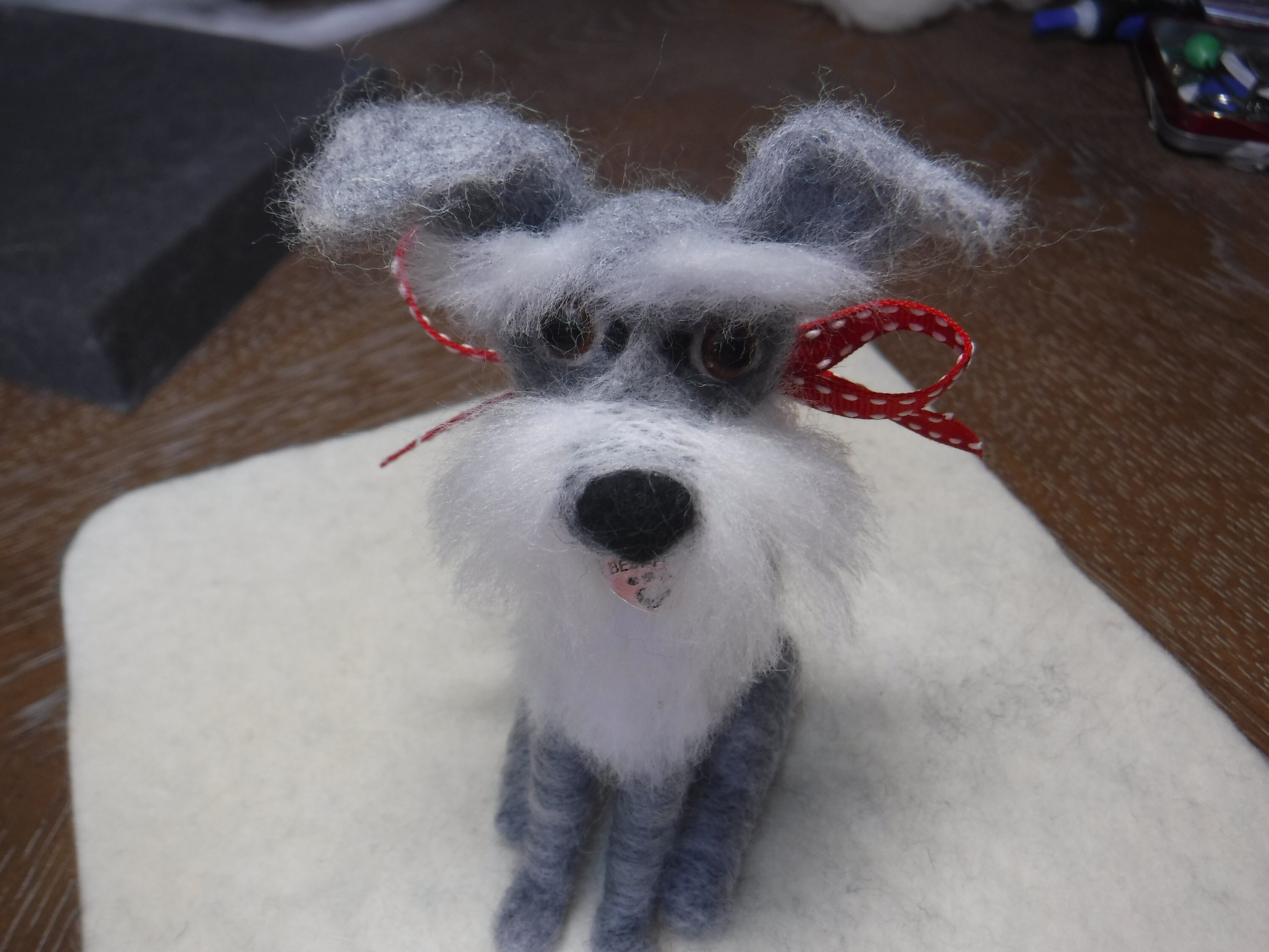 Schnauzer, Needle Felted Schnauzer, Needle Felted Dog, Collectible