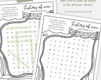 Fishers of Men Word Search: Bible Lesson Activity (PDF)