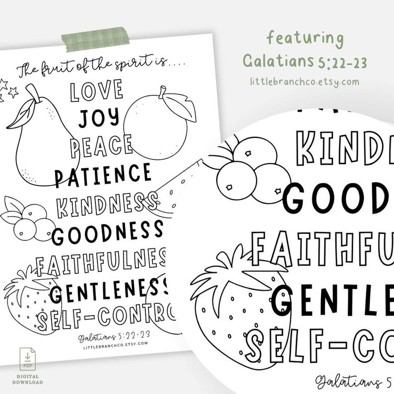 Printable Fruit of the Spirit Coloring - Il 794xN.6662377684 D7ed 