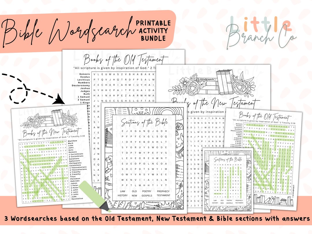 Printable Books of the Bible Word search Bundle Books of the - Etsy ...