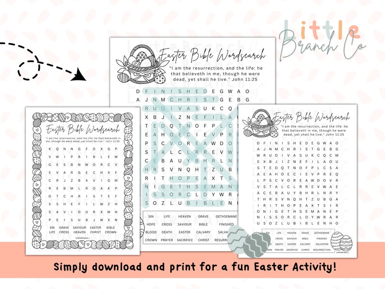 Printable Christian Easter Word Searches Easter Bible - Etsy