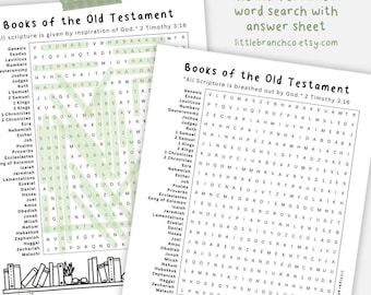 Old Testament Books of the Bible Word Search: KJV & ESV Bible Translation (PDF)