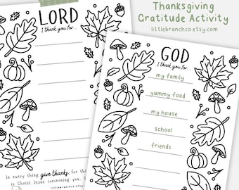 Christian Thanksgiving Colouring Page: Gratitude Activity (PDF)