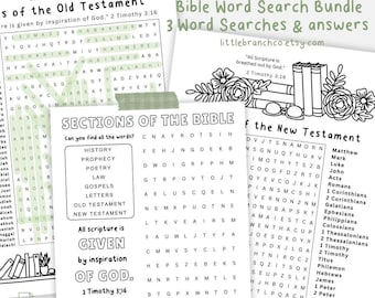Books of the Bible Word Search Printable Bundle: Sunday School Activity (PDF)