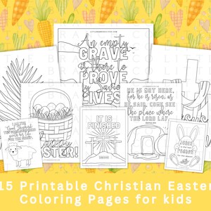 Printable Christian Easter Coloring Pages, Easter Bible Coloring Pages, Religious Printable Easter Activity, Printable Easter Activity Page