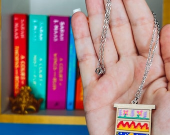 Handmade Faerie Dresser Pendant | Painted Wooden Necklace, Bookish Gift