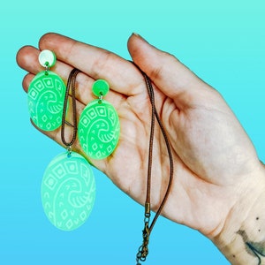 Heart of the Ocean Glow in the Dark Necklace & Earrings Set - Individual or Set!