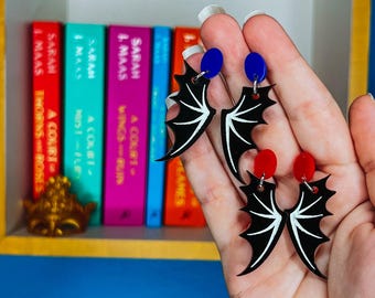 Bat Wing Dangle Earrings | Acrylic Fantasy Jewelry