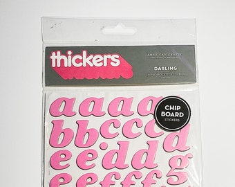 Bubble Gum Pink Alphabet Aufkleber Dicker Scrapbooking Verzierung, Grußkarte Design, Zahlen Buchstaben Sticker, Strumpffüller