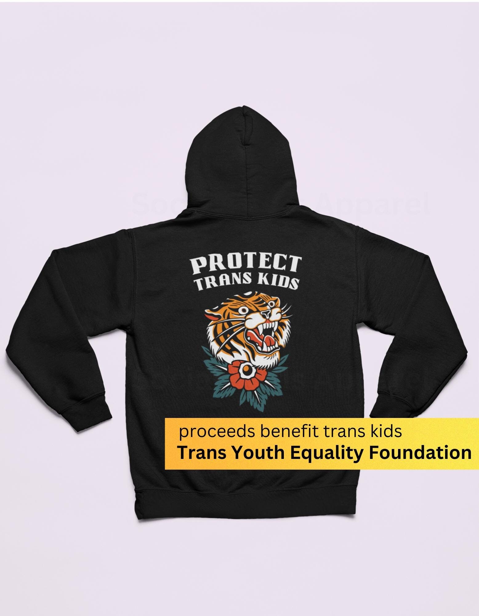 PROTECT TRANS KIDS Hoodie With Fierce Tiger Tattoo Design Trans Parenting Gift Protect Transkids Zip up Mother Ally Father Ally Sweatshirt Etsy UK