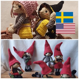 Crochet pattern Påskpysar OCH nissar/ easter pixies AND santa pixies