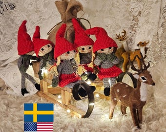 Crochet Bendable Pixie Doll Pattern: Amigurumi Elf, Gnome, Santa (PDF Pattern)