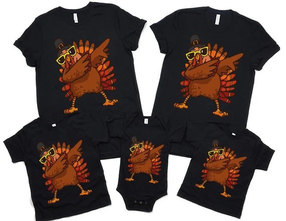 Dabbing Turkey Thanksgiving Shirt For Men, Thanksgiving Women V Neck Shirt, Thanksgiving Shirt For Kids, Unisex Thanksgiving Funny Shirt