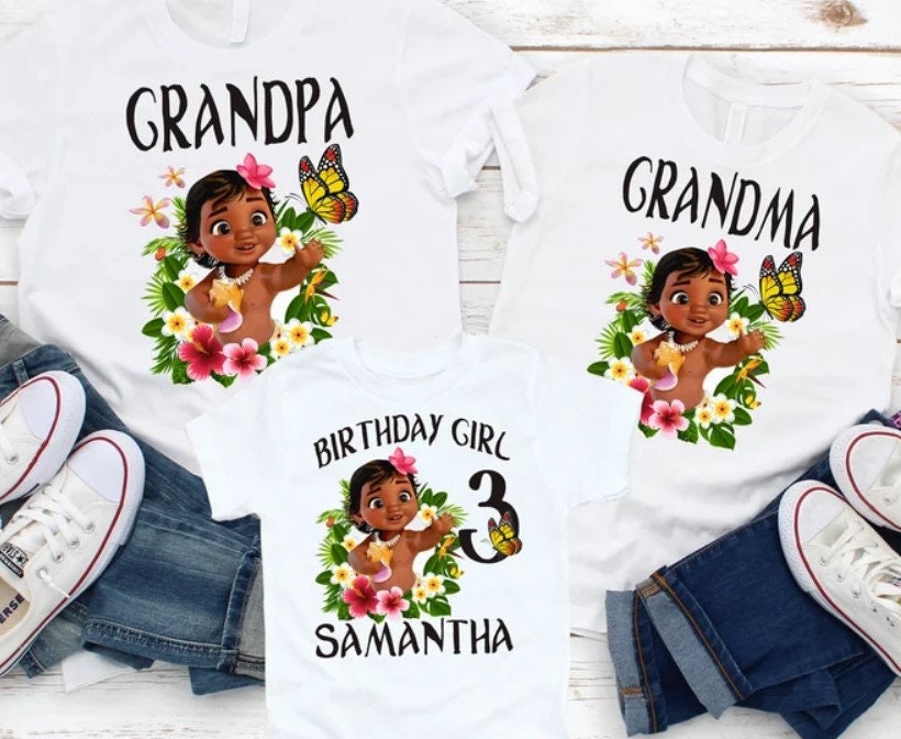 Discover Moana Birthday Shirt, Moana Family Shirts, Baby Moana Family Birthday Shirt, Personalized Moana Apparel, Birthday Girl T-Shirt,