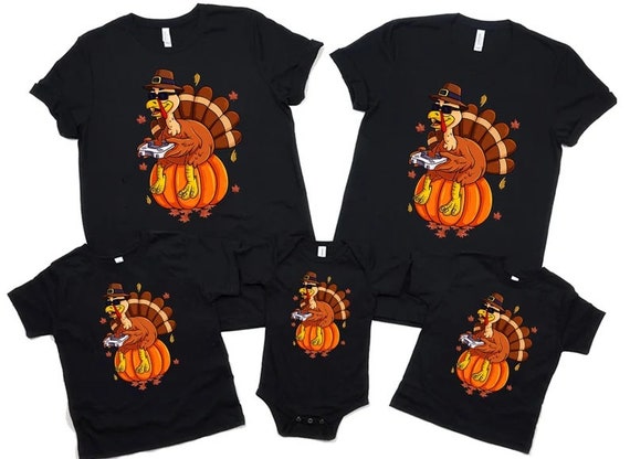Turkey Gamer Pumpkin Thanksgiving Shirt For Men, Thanksgiving Women Shirt, Turkey Shirt For Kids, Unisex Thanksgiving Gaming Shirt