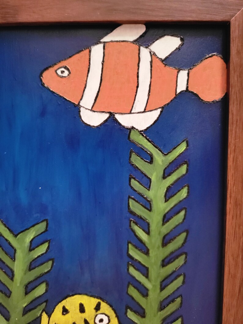 Underwater Light up Stained Glass Painting Etsy