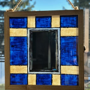 Art Deco window painting with mirror