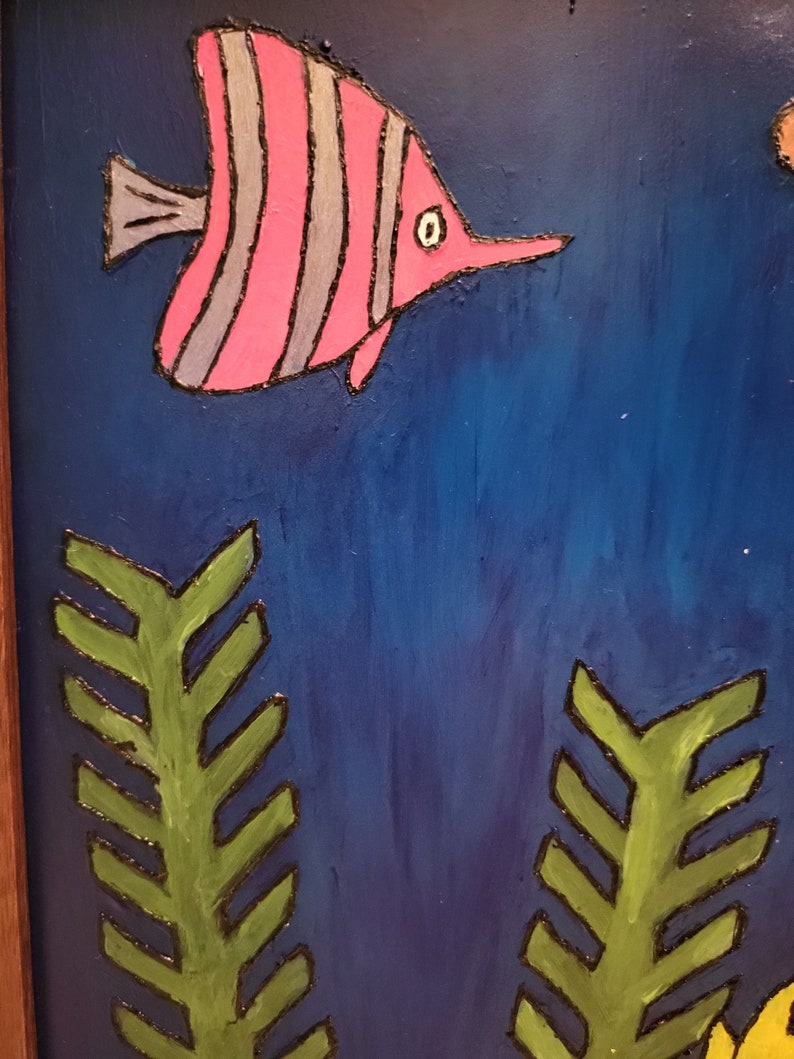 Underwater Light up Stained Glass Painting Etsy