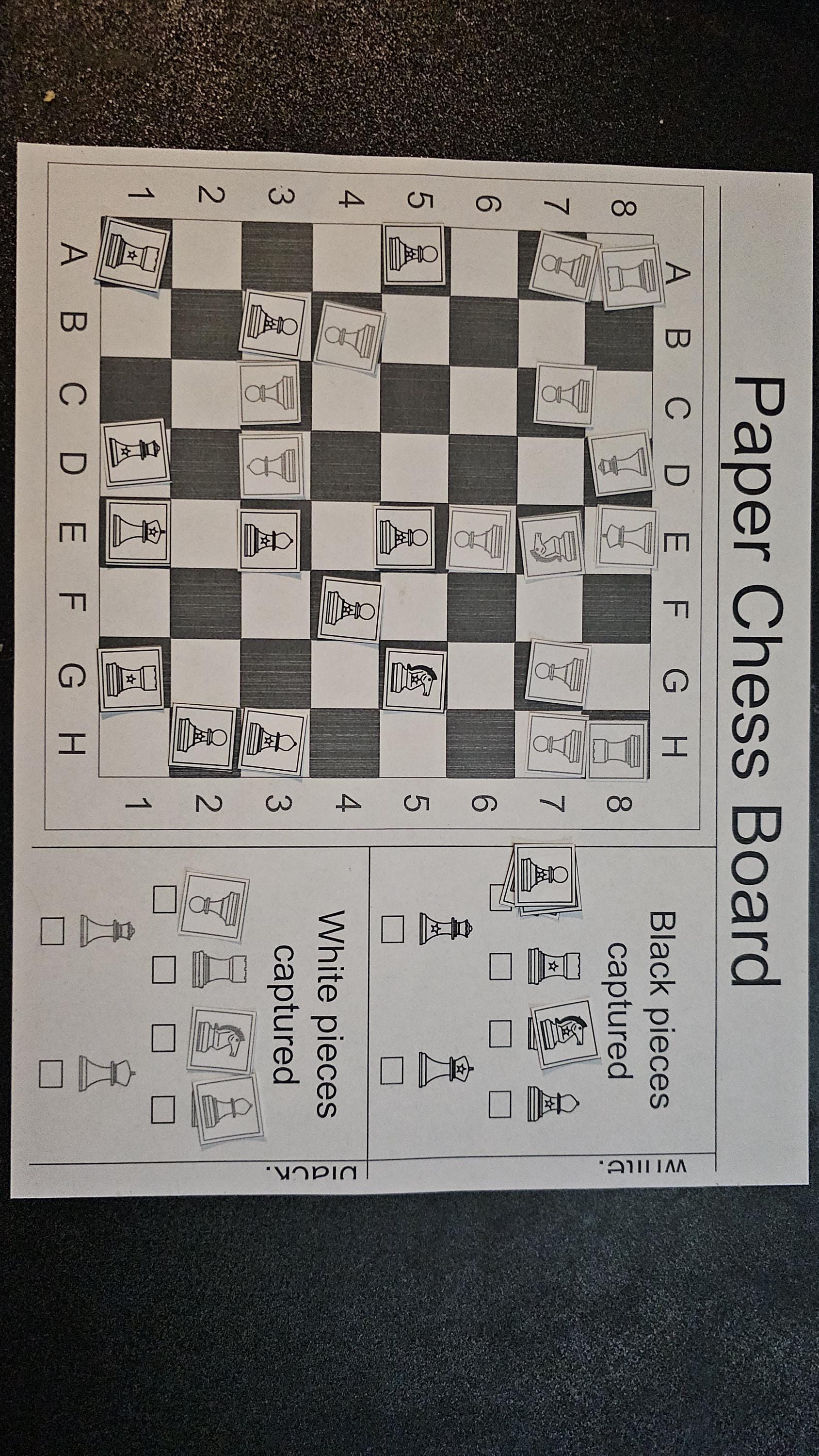 Printable Paper Chess Board PDF - Etsy