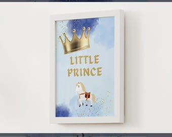 Little Prince, Baby Wall Art, Framed Print, Nursery Digital Download, Printable Wall Art
