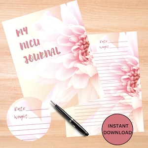 Páginas del diario de la UCIN, regalo para padres de niños en la UCIN, descarga digital en PDF