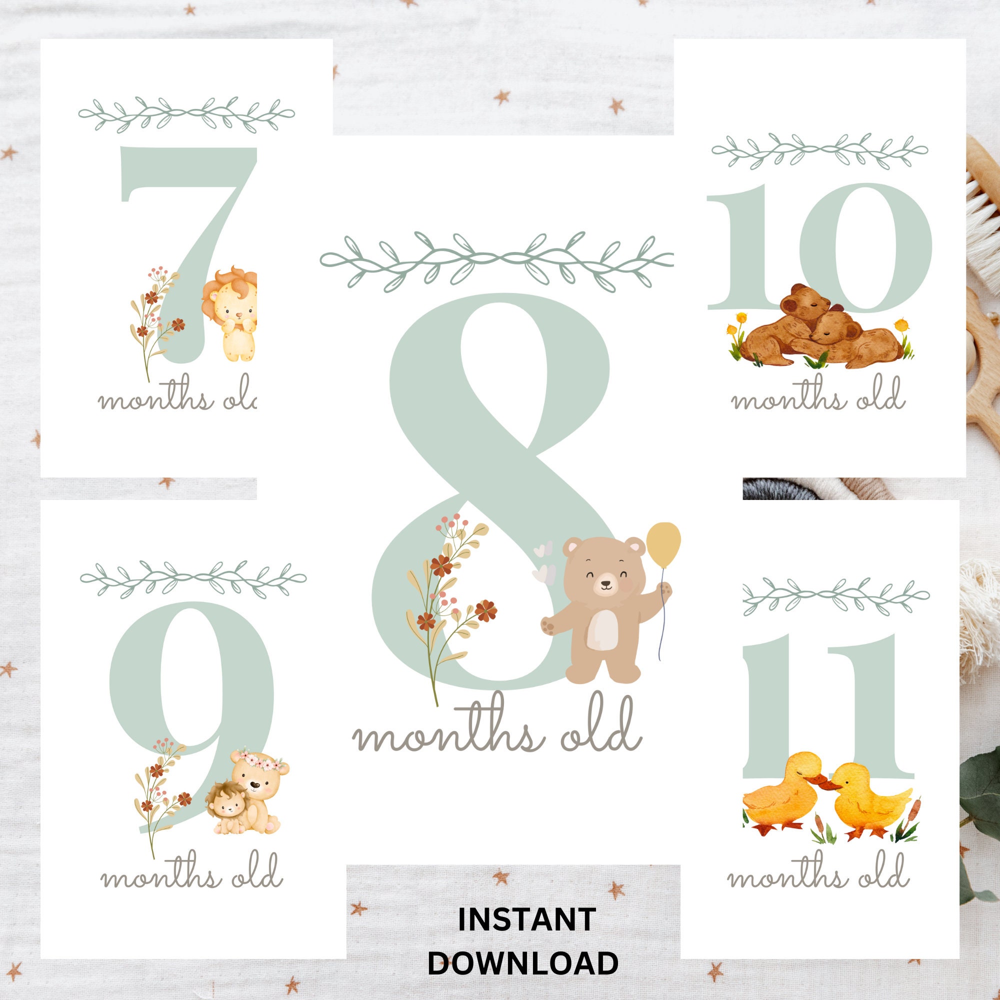 Baby First Year Milestone Cards | Baby Shower Gift | Gift for Parent ...