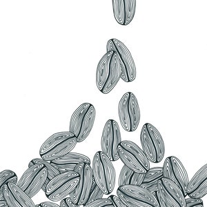 Digital Print - &quot;Coffee Beans&quot; | Wall Art | Drawing | Printable Art