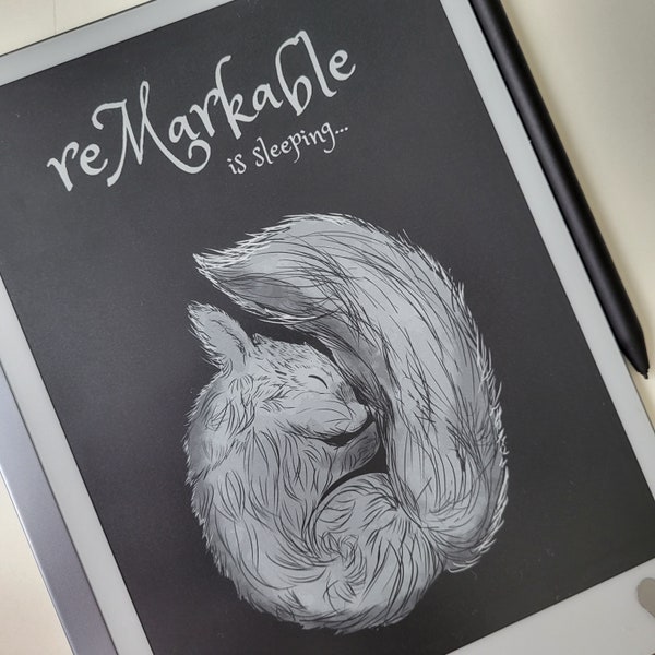 Remarkable sleep screen, hand drawn suspended Image Sleeping Squirrel, custom screen for Remarkable 1 and 2, PDF and PNG digital download