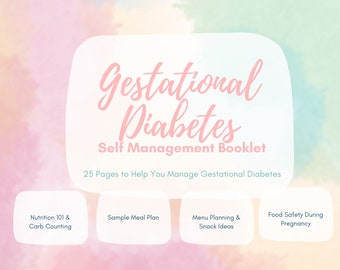 Gestational Diabetes Meal Plan Booklet (ebook) & Blood Sugar Log for pregnancy