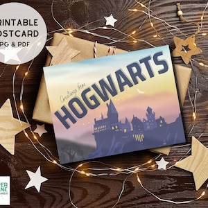 Download digital de cartão postal da Wizard School - cartão postal para impressão HP Owl Magic Mail 4,25 x 5,5 pol.