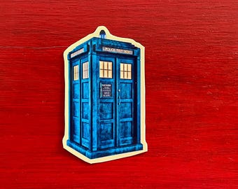 TARDIS Sticker - Doctor Who Inspired Waterproof, Glossy Vinyl, Laminated Sticker
