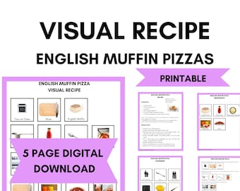English Muffin Pizza Visual Recipe: Toddler Cookbook (Printable)