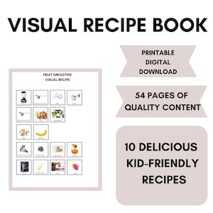 BUNDLE Printable VISUAL RECIPEBOOK for Toddlers and Young Children, Cookbook, Educational Preschool Learning Resource