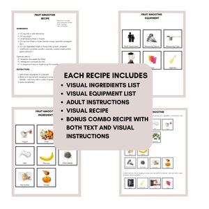 BUNDLE Printable VISUAL RECIPEBOOK for Toddlers and Young Children ...