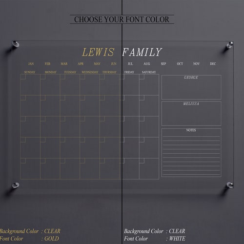 Fully Personalized Dry Erase Calendar Wall shops Calendar, House organizing, Acrylic White Board