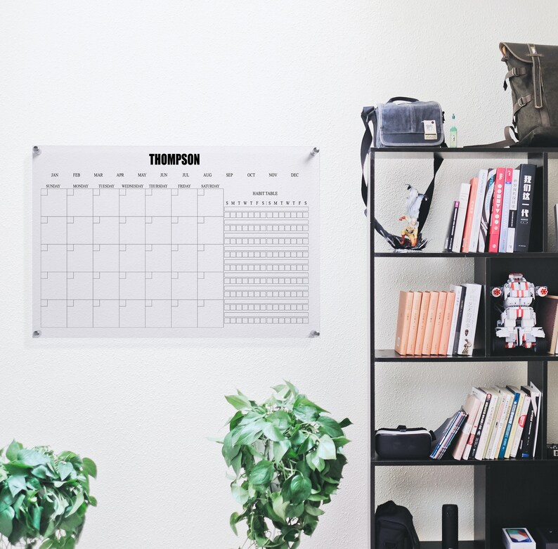 Fully Personalized Glass Kitchen Wall Calendar, shops Work Planning Table, To Do List Chart