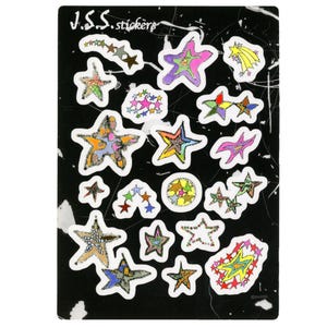 Unique Hand Drawn Matte Stickers / Stars / Colorful / Shooting Star