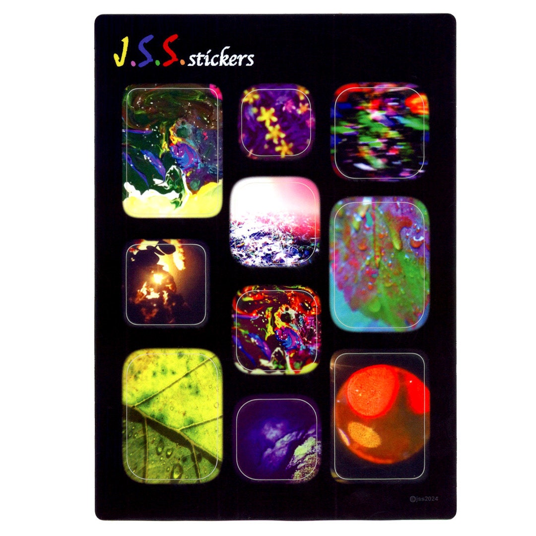 Unique Glossy Stickers / Photo / Paint / Leaves / Spring / Blurry ...