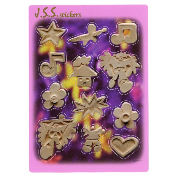 Unique Matte Stickers / Clay / Ceramic / Star / Heart / Music Note / Rat / Runner / Character / Cartoon / House / Boom / Flower