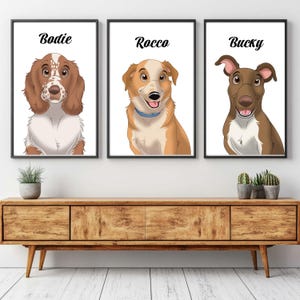 Custom Cartoon Pet Photo Portrait, Personalized Digital Dog Portraits Cat Portraits Custom Dog Portraits Custom Pet Memorial Art Cartoon Pet