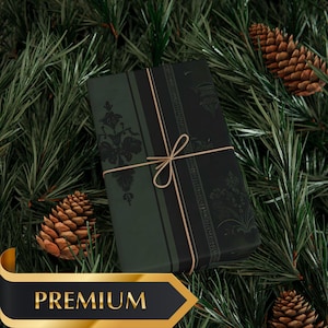 Vintage humeurig kerstcadeaupapier Feestdagencadeaupapier Elegante kerstcadeauverpakking seizoenscadeau Klassiek kerstcadeaupapier Smaragdgroen