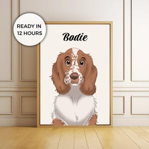 Custom Cartoon Pet Portrait | Cat, Dog, Horse, Bunny Portrait From Photo | Cartoon Style | Custom Pet Gift Digital Prints, Illustration Art
