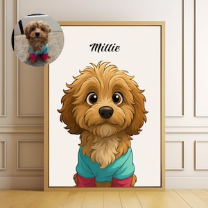 Custom Cartoon Cat & Dog Portrait From Photo, Pet Cartoon Style, Custom Dog Gift, Digital Illustration, Personalized Cartoon Pet Portrait
