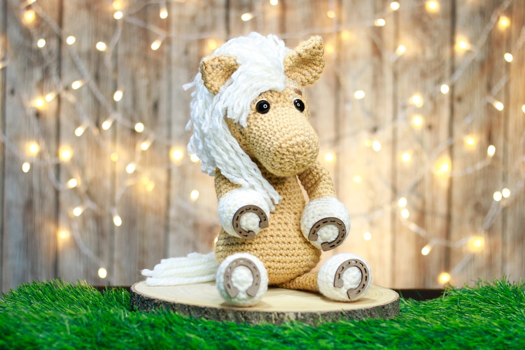 Handmade Crochet Horse Toy in Peach Skirt main image 1