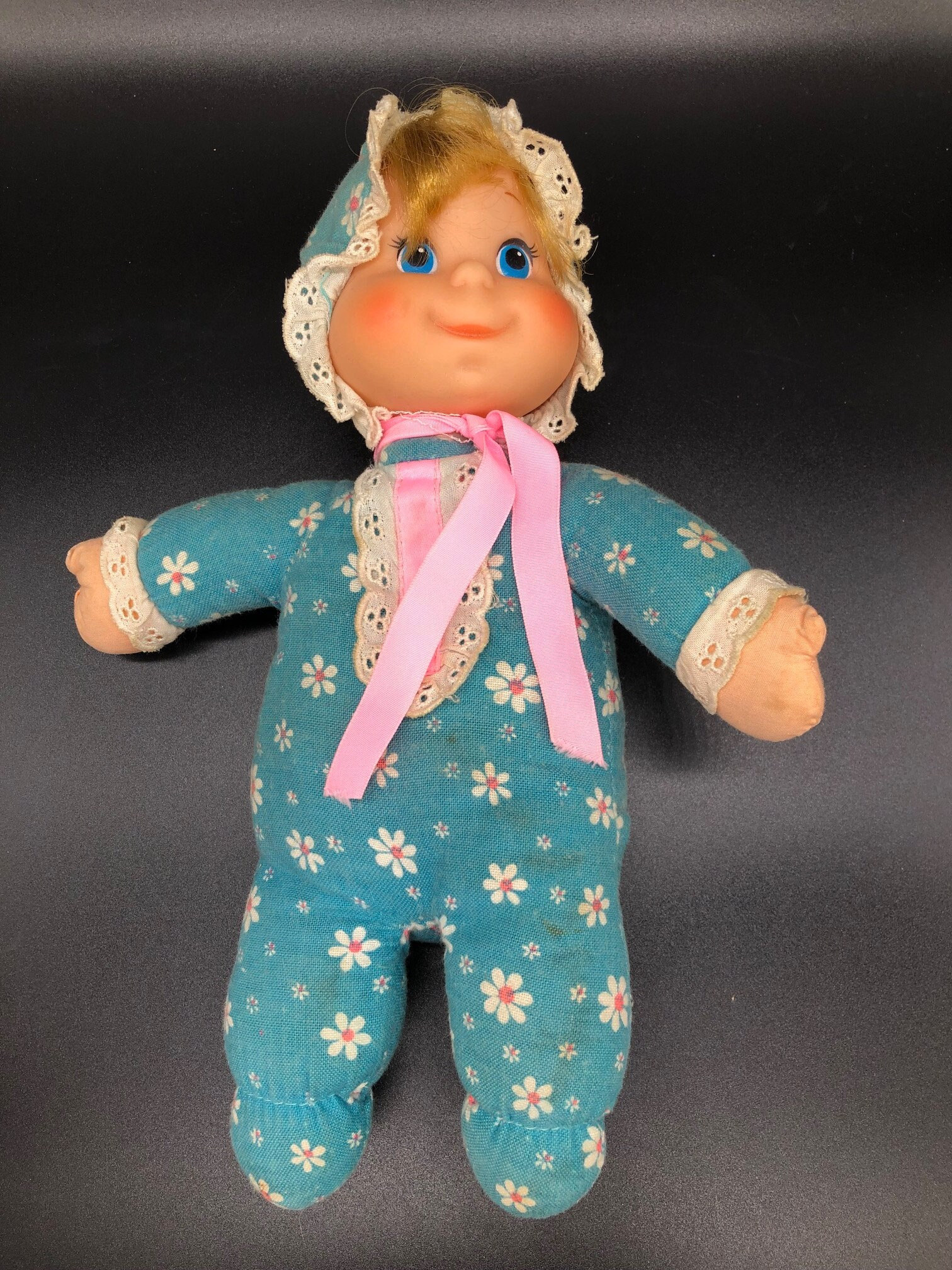 Vintage 1970 Mattel Baby Beans Pull String Talking Doll in Blue Still Works Etsy